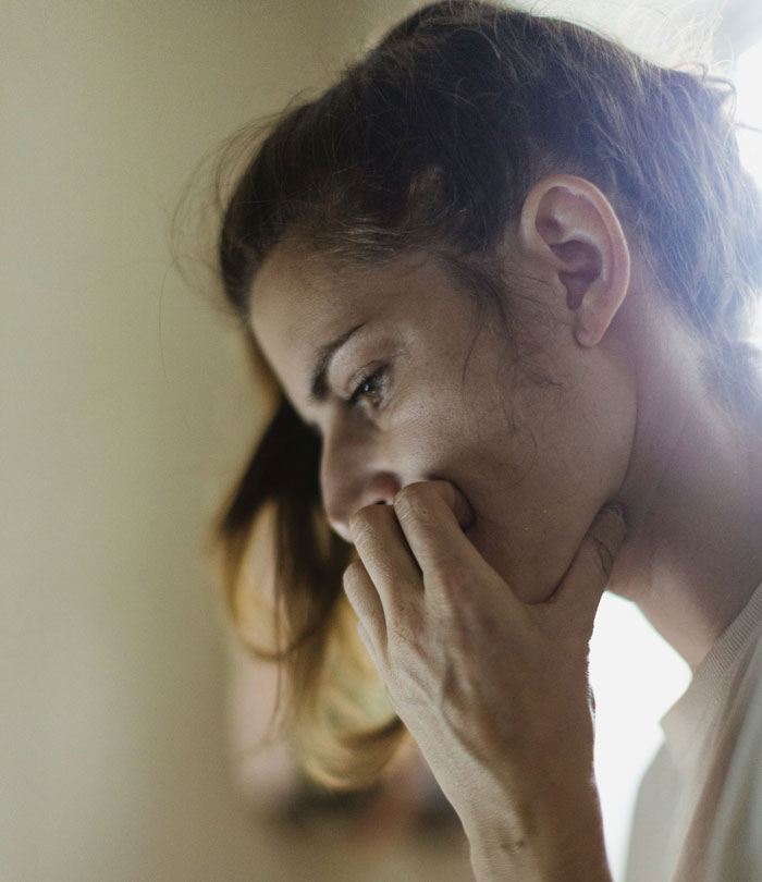 Woman looking distressed and deep in thought, capturing emotions connected to a guy losing it after GF confronts kidnapping attempt. Woman looking distressed and deep in thought, capturing emotions connected to a guy losing it after GF confronts kidnapping attempt.