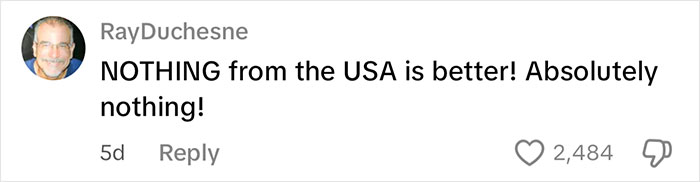 Screenshot of a social media comment expressing strong support for US products amid Chinese stores dropping US goods.