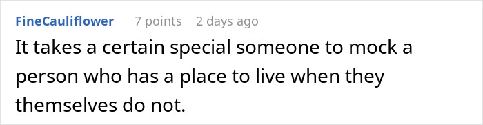 Screenshot of a user comment discussing not letting a buddy crash at their place after he roasted it publicly. Screenshot of a user comment discussing not letting a buddy crash at their place after he roasted it publicly.