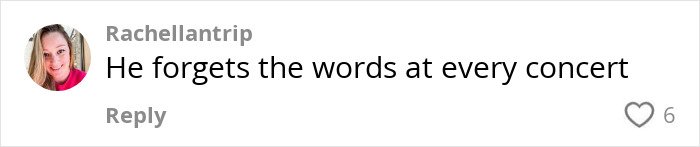 Comment about a country star abruptly stopping singing mid-concert after forgetting the words.