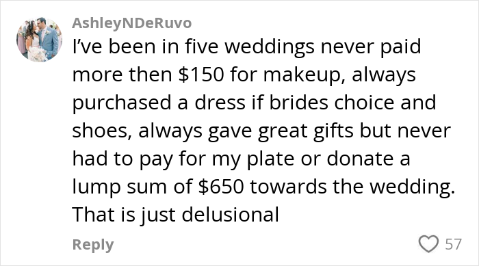 Twitter comment discussing unfair expectations and costs related to date changed last minute wedding shaming.