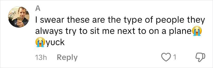 Screenshot of a social media comment criticizing a plane passenger who made a salad mid-flight, calling it unpleasant and disruptive. Screenshot of a social media comment criticizing a plane passenger who made a salad mid-flight, calling it unpleasant and disruptive.