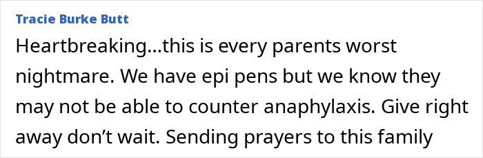 Comment expressing grief over a college student&rsquo;s sudden death after eating a late night snack at home.