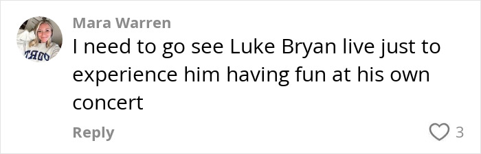 Comment from Mara Warren about enjoying a country star's live concert before he abruptly stopped singing mid-show.