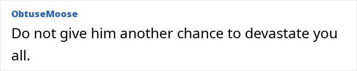 Screenshot of a forum post discussing a man who regrets leaving his wife after ending up in the hospital.