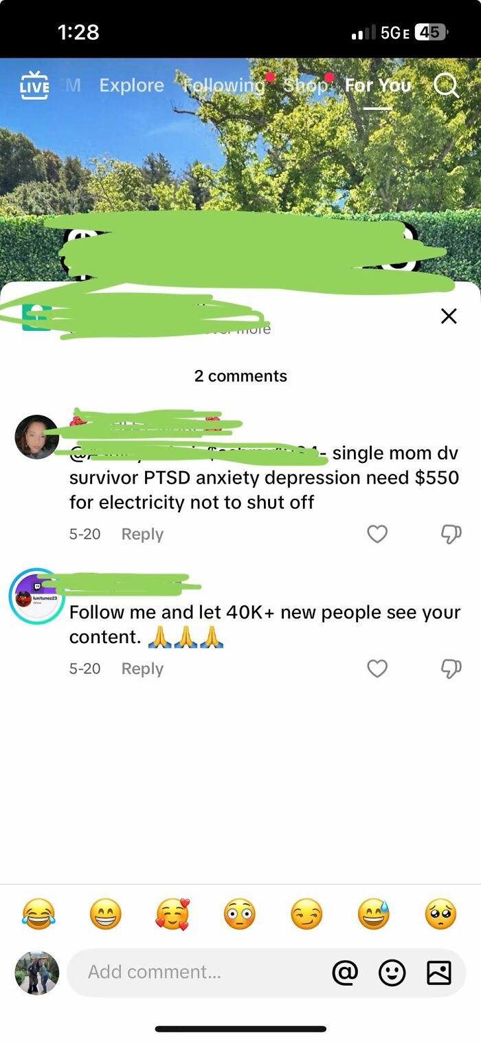 Comments on social media post about entitled single moms needing money for electricity bills.