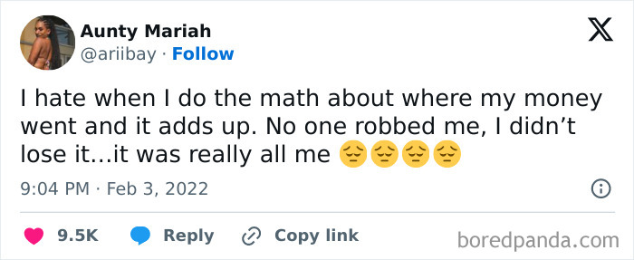 A funny and relatable cute and wholesome post about money and self-reflection shared by a dedicated group of girlies.