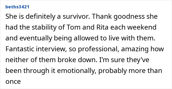 Commenter reflecting on Tom Hanks' stability during his daughter's childhood amid confusion and violence.