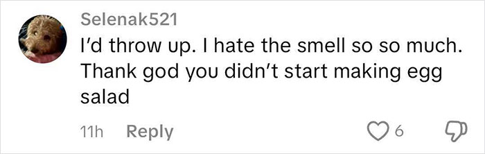 Screenshot of a social media comment reacting strongly to a plane passenger making a salad mid-flight. Screenshot of a social media comment reacting strongly to a plane passenger making a salad mid-flight.