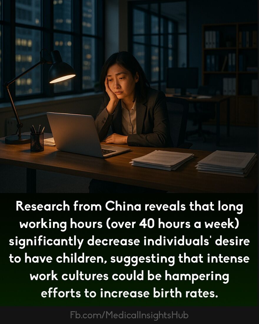 Woman working late in an office, highlighting medical facts about fingers containing no muscles and their unique anatomy.