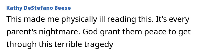 Alt text: Comment expressing grief over a tragic incident involving a college student losing life after eating a late night snack at home.