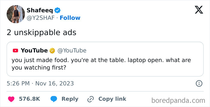 Screenshot of a viral tweet delivering an epic burn, showcasing witty social media humor that had everyone laughing.