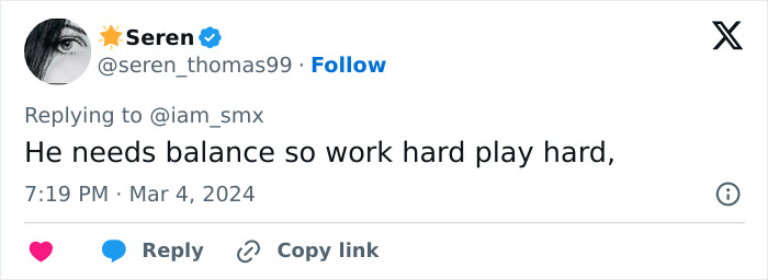 Screenshot of a social media reply discussing Elon Musk's sudden aging after his feud with Donald Trump.