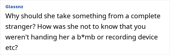 Comment on social media post criticizing pushy influencer being rejected by Taylor Swift, expressing skepticism and concern.