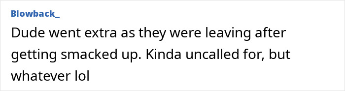 Screenshot of a comment describing a viral store brawl where a man calls a Black shopper a slur and gets beaten.