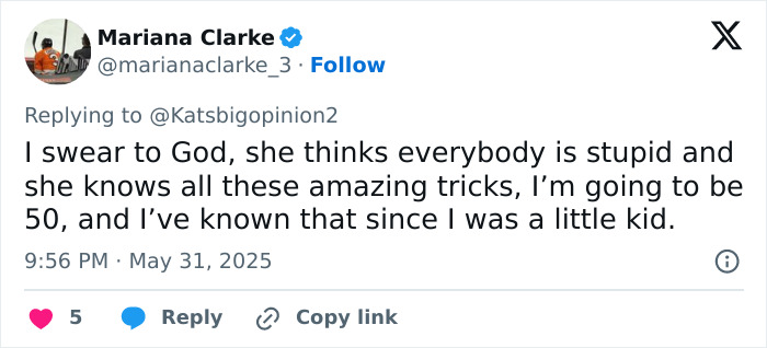 Tweet screenshot showing a user criticizing Meghan Markle after sharing her kitchen hack, mentioning she thinks everybody is stupid.