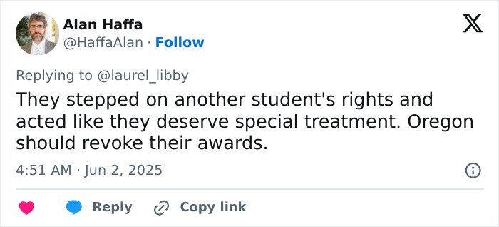 Tweet criticizing cis rivals for denying podium share, highlighting massive support for transgender athlete placed fifth. Tweet criticizing cis rivals for denying podium share, highlighting massive support for transgender athlete placed fifth.