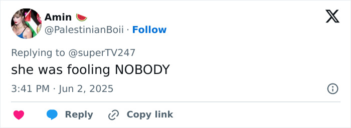 Tweet reply stating she was fooling nobody, shown on a social media interface discussing JoJo Siwa dropped by major record label. Tweet reply stating she was fooling nobody, shown on a social media interface discussing JoJo Siwa dropped by major record label.
