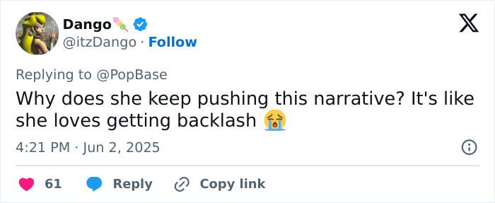 Screenshot of a tweet questioning JoJo Siwa's narrative amid backlash, related to being dropped by a major record label. Screenshot of a tweet questioning JoJo Siwa's narrative amid backlash, related to being dropped by a major record label.
