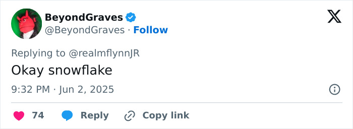 Twitter reply from Nick Offerman mocking Michael Flynn's son over an anti-Pride Parks and Rec post with the word snowflake. Twitter reply from Nick Offerman mocking Michael Flynn's son over an anti-Pride Parks and Rec post with the word snowflake.