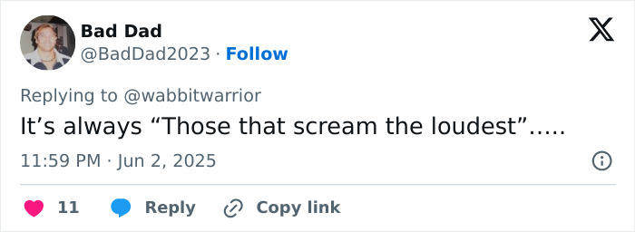 Screenshot of a Twitter reply by Bad Dad discussing a quote amid growing list of celebs in Diddy's trial witness statements.