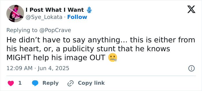 Screenshot of a tweet reacting to Chris Pratt's callous Parks and Rec tribute, questioning his intentions and sincerity.