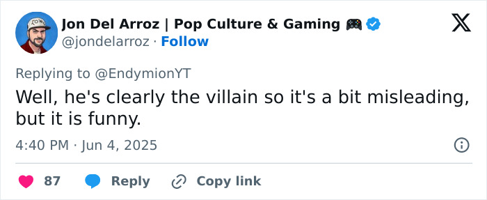 User Jon Del Arroz replying to a tweet, commenting on the Black Panther controversy with humor and critique.