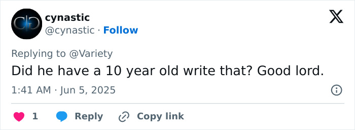 Screenshot of a tweet reacting to Chris Pratt&rsquo;s callous tribute to Parks and Rec co-star&rsquo;s passing.