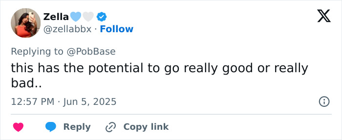 User tweet replying about Taylor Swift as Dorothy in Wicked movie, sharing mixed fan reactions and anticipation.