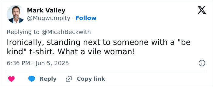 Screenshot of a social media post discussing a teacher wearing a controversial vile woman t-shirt during a class trip.