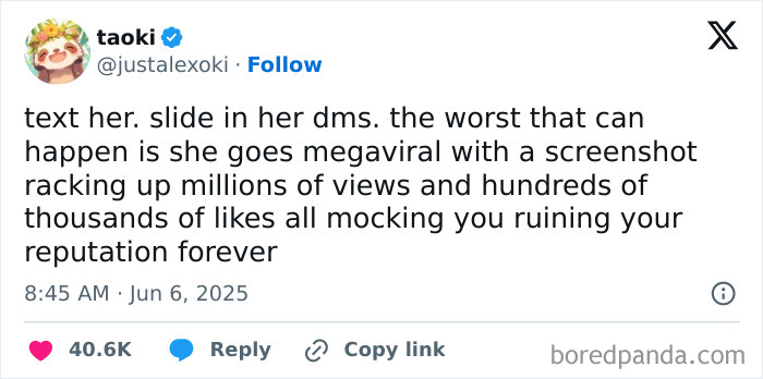 Screenshot of a popular humorous tweet from June 2025 showing a viral message that made people laugh online.