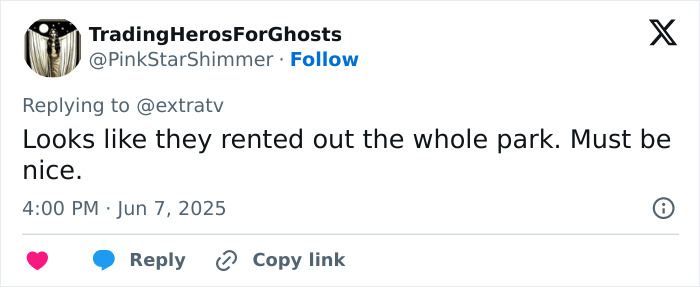 User comment on Meghan Markle&rsquo;s Disneyland family post, reacting to the rented park and pregnancy dance backlash.