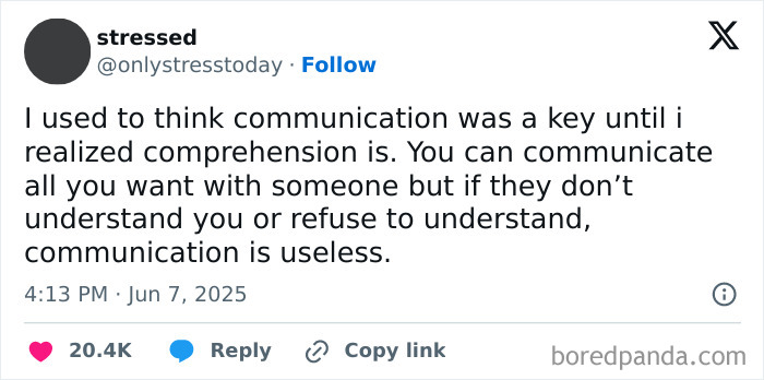 Screenshot of an Instagram post discussing communication and comprehension from an IG page for a daily serotonin boost.