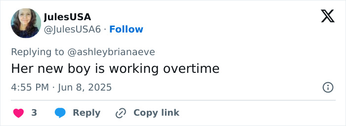 Twitter reply on Blake Lively backlash over alleged rude behavior during shopping trip, posted by JulesUSA.