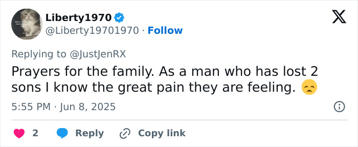 Screenshot of a social media post expressing condolences to the parents of 19-year-old after dusting challenge death.