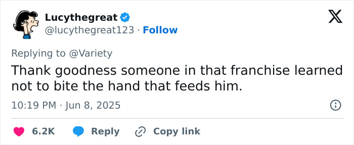 Tweet from user Lucythegreat reacting to Tom Felton enraging Harry Potter fans with comments on J.K. Rowling.