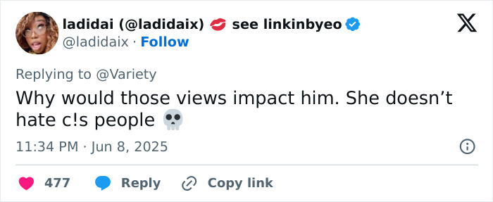 Tweet screenshot reacting to Tom Felton enraging Harry Potter fans with red carpet comments on J.K. Rowling.