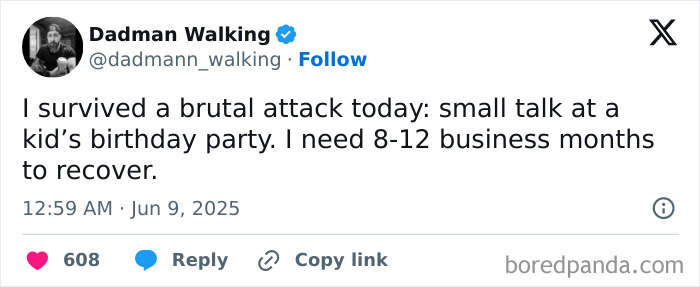 Screenshot of a humorous parenting post on X, highlighting funny moments and relatable parenting experiences.