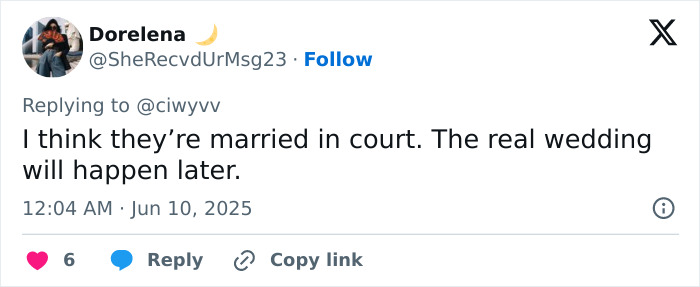 User tweet discussing speculation about Taylor Swift and Travis Kelce secretly married after wedding invitation leaked.
