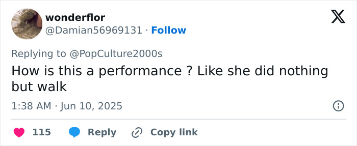 Tweet criticizing Mariah Carey's BET Awards performance, questioning the impact despite the buzz around Ozempic.