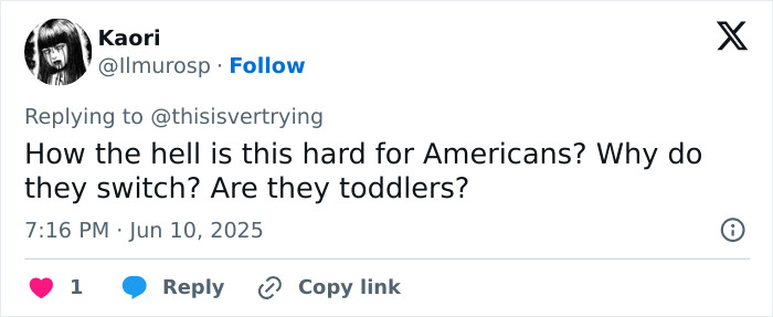 Screenshot of a tweet mocking Americans for their cutlery use, highlighting Europeans roasting primitive eating habits.