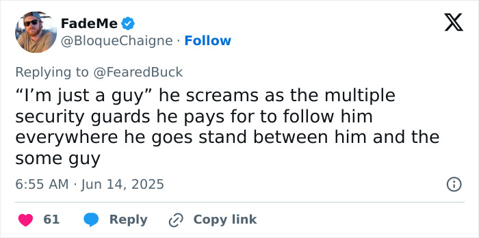 Tweet from user FadeMe discussing Justin Bieber’s wild exchange with paparazzi, highlighting him as a real dad, husband, and man. Tweet from user FadeMe discussing Justin Bieber’s wild exchange with paparazzi, highlighting him as a real dad, husband, and man.