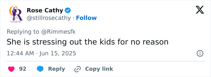 Tweet by Rose Cathy commenting on stress involving kids, related to lip reader reveals Kate Middleton’s strict order at Trooping The Colour. Tweet by Rose Cathy commenting on stress involving kids, related to lip reader reveals Kate Middleton’s strict order at Trooping The Colour.