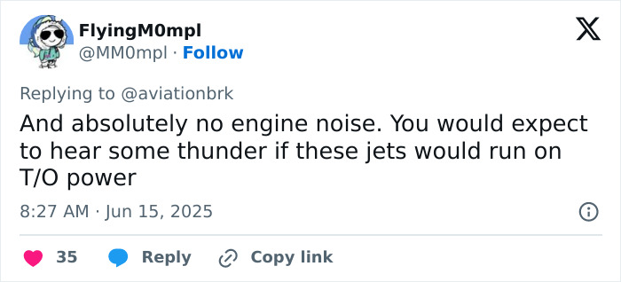 Screenshot of a tweet discussing the eerie silence and lack of engine noise from the Air India plane before the crash.