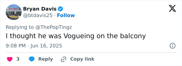 Screenshot of a Twitter reply humorously reacting to nepotism involving Pope Leo XIV and Madonna being cousins.