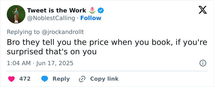 Tweet showing a Twitter user commenting on a dad shocked by a $1K Disneyland breakfast bill. Tweet showing a Twitter user commenting on a dad shocked by a $1K Disneyland breakfast bill.