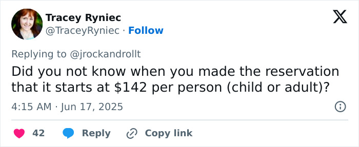 Tweet showing a user reacting to a $1,000 Disneyland breakfast bill shocked by unexpected high prices. Tweet showing a user reacting to a $1,000 Disneyland breakfast bill shocked by unexpected high prices.