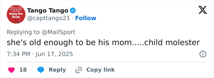 Screenshot of a social media post criticizing influencer, 29, seen vacationing with a minor amid backlash and controversy.