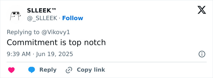 Screenshot of a Twitter reply saying Commitment is top notch in a discussion about relationship comment on thirst trap.