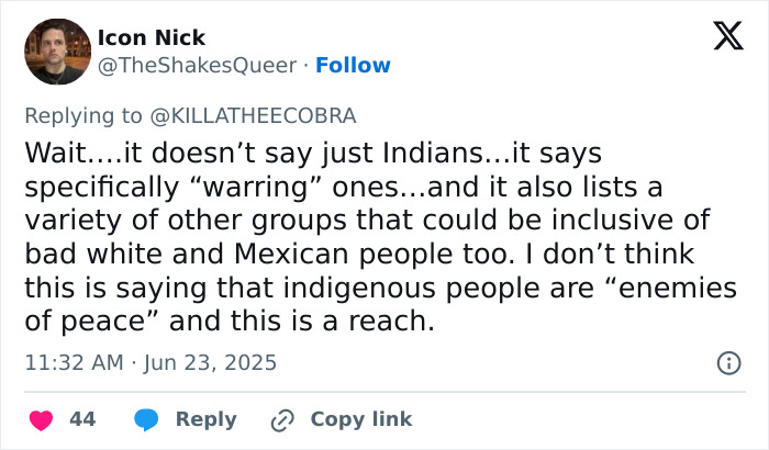 Tweet discussing fan reactions to Beyonc&eacute; being canceled for wearing an offensive shirt on the Cowboy Carter Tour.